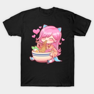 Kawaii Ramen Anime Girl T-Shirt